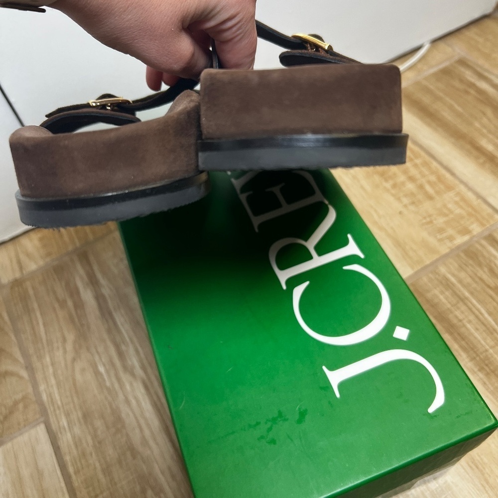 J. Crew New Colbie buckle sandals in suede brown size 8 - Picture 10 of 11